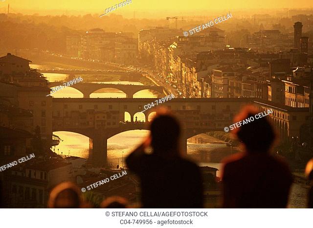 Bridges over Arno River, Florence. Tuscany, Italy