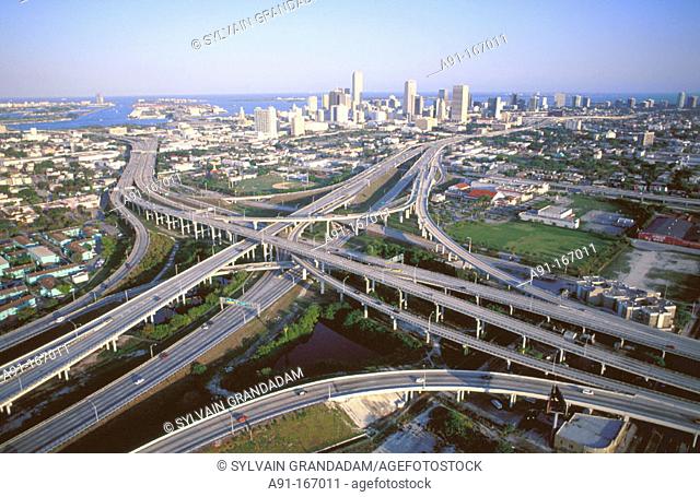 Interstate intersection. Miami. Florida. USA