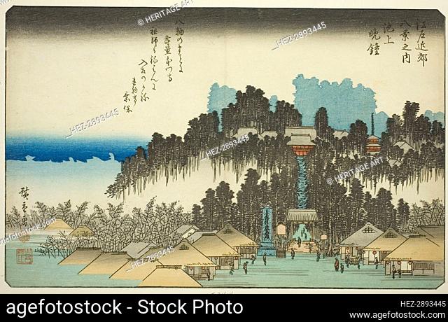Evening Bell at Ikegami (Ikegami no bansho), from the series Eight Views in the.., c. 1837/38. Creator: Ando Hiroshige