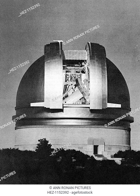 200 inch Hale telescope at Palomar Observatory, California, at night, c1948. This was the world's largest telescope when completed in 1948