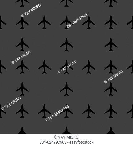 Plane web icon. flat design. Seamless pattern