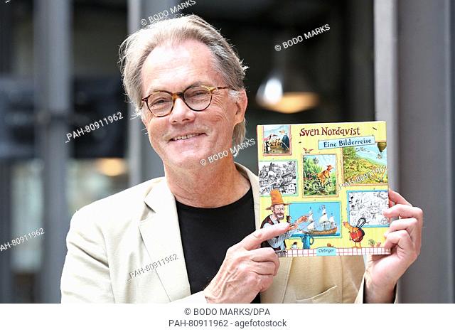 Swedish children's book author Sven Nordqvist presents his new book 'Eine Bilderreise' (lit. a journey in pictures) during a lecture at the Kampnagel centre of...