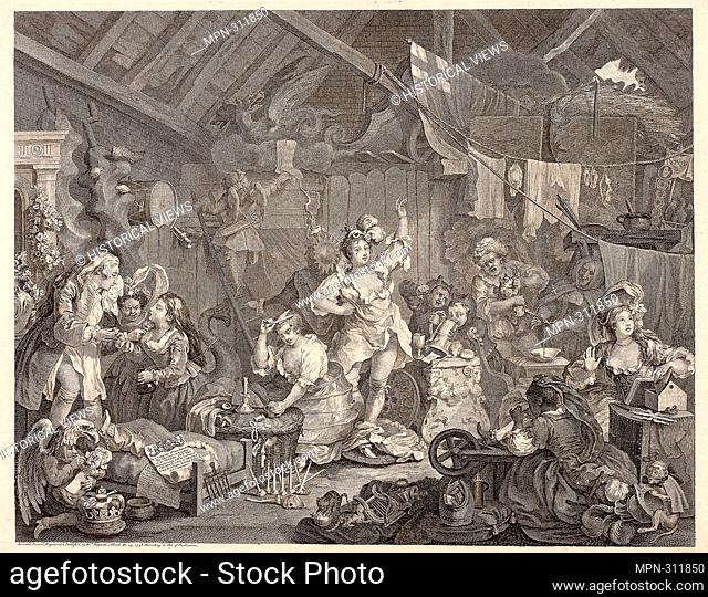 William Hogarth. Strolling Actresses Dressing in a Barn - May 1738 - William Hogarth English, 1697-1764. Engraving in black on ivory laid paper