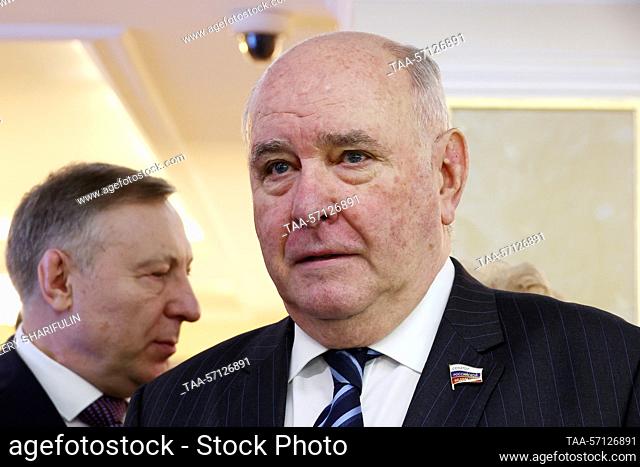 RUSSIA, MOSCOW - FEBRUARY 1, 2023: Grigory Karasin, chairman of the Federation Council's International Affairs Committee