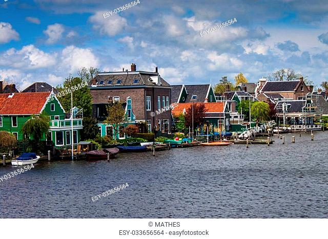 Old traditional houses at Zaanse Schans, Netherlands