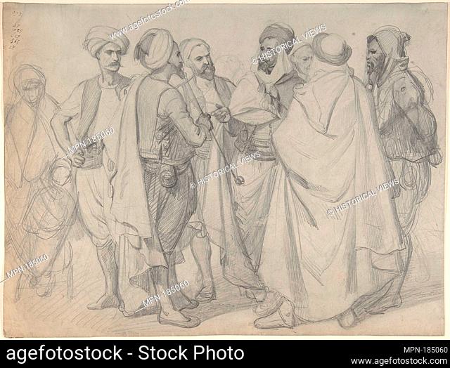 Study for 'Types de races algériennes'. Artist: Henri-Félix-Emmanuel Philippoteaux (French, Paris 1815-1884 Paris); Date: 1830-86; Medium: Graphite on wove...