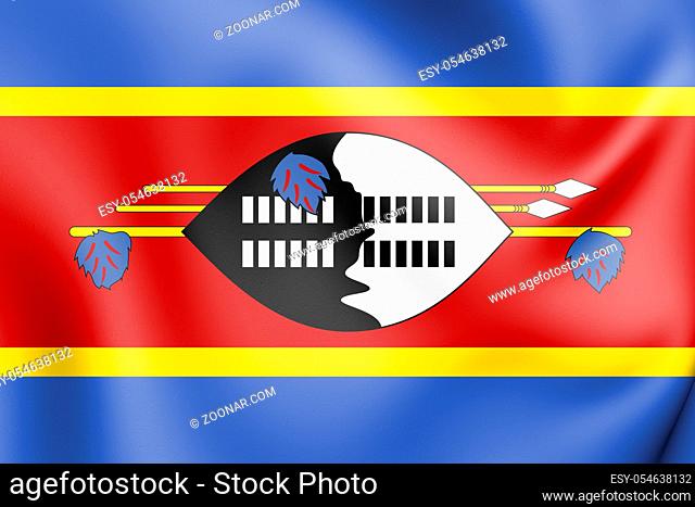 3D Flag of Swaziland. 3D Illustration
