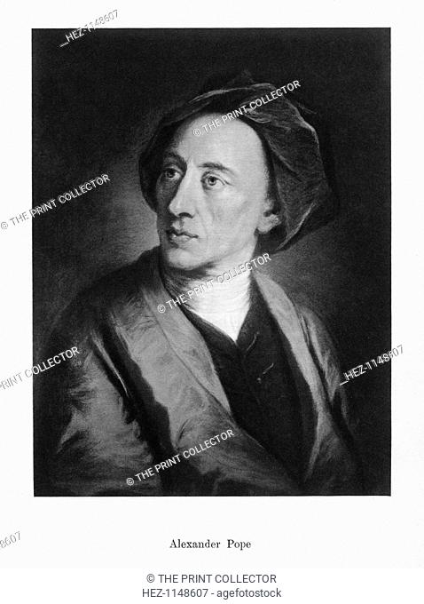 Alexander Pope, English poet, (19th century). Pope (1688-1744) was one of the most influential poets of the eighteenth century