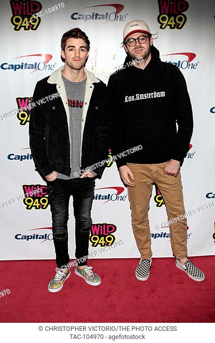 SAN JOSE, CA - DECEMBER 1: Recording artist (L-R) Andrew Taggart and Alex Pall of the music duo The Chainsmokers attend WiLD 94