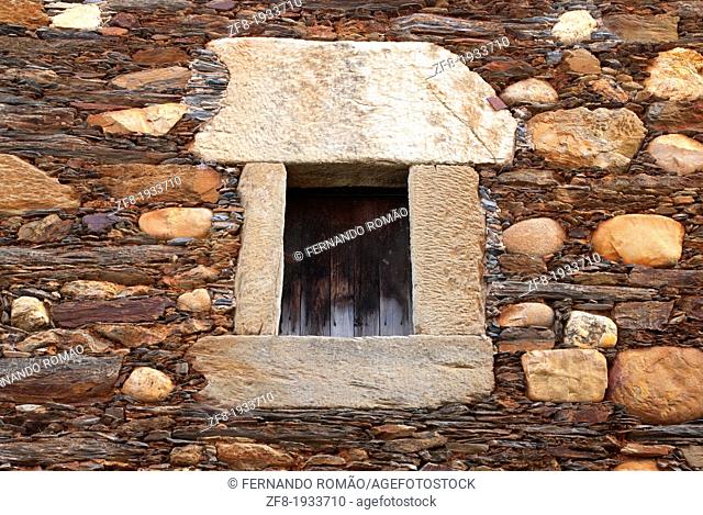 Window on old house at Fundao, Portugal