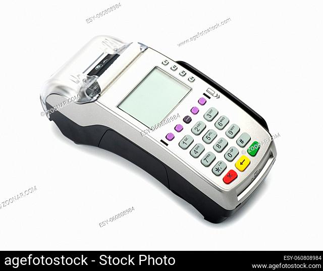 Credit card machine reader isolated on a white background