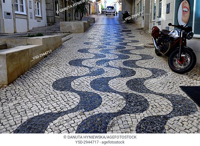 Rua Conselheiro Joaquim Machado, Calçada portuguesa, historic part of Lagos city, Lagos, Algarve, Portugal, Europe
