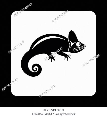 Chameleon icon in simple style isolated on white background. Reptiles symbol
