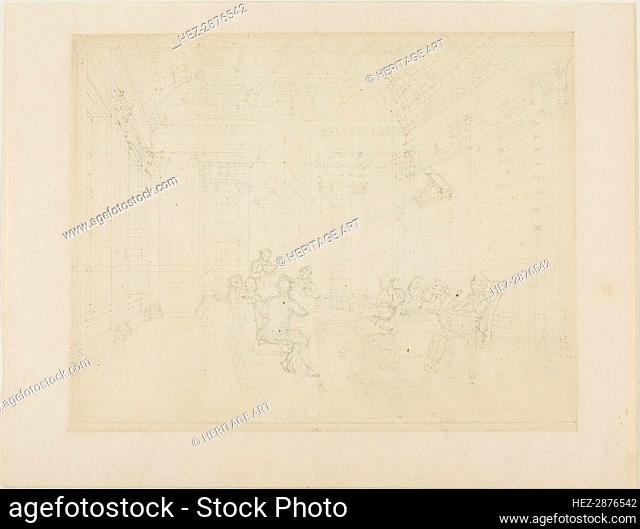 Study for Board Room of the Admiralty, from Microcosm of London, c. 1808. Creator: Augustus Charles Pugin