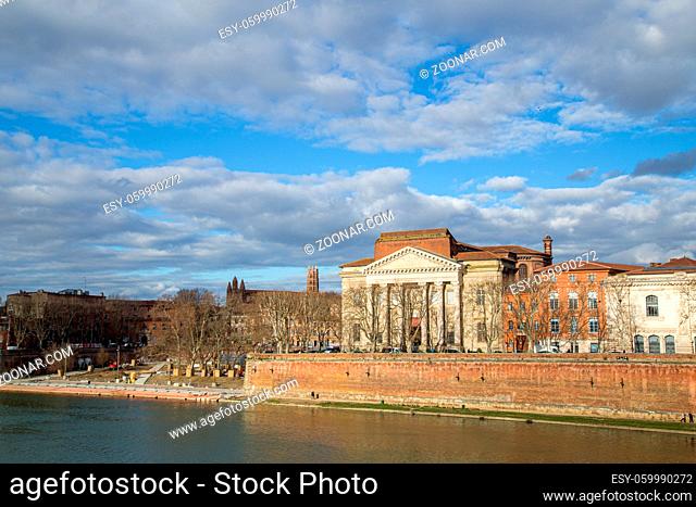 Toulouse, France - February 19, 2016: Basilica of Our Lady of the Daurade next to river Garonne