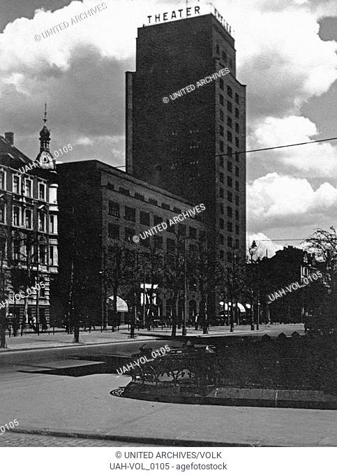 Das Hansahochhaus auf dem Hansaring in der Innenstadt von Köln, Deutschland 1920er Jahre. Hansa high rise at Hansaring boulevard at the inner city of Cologne