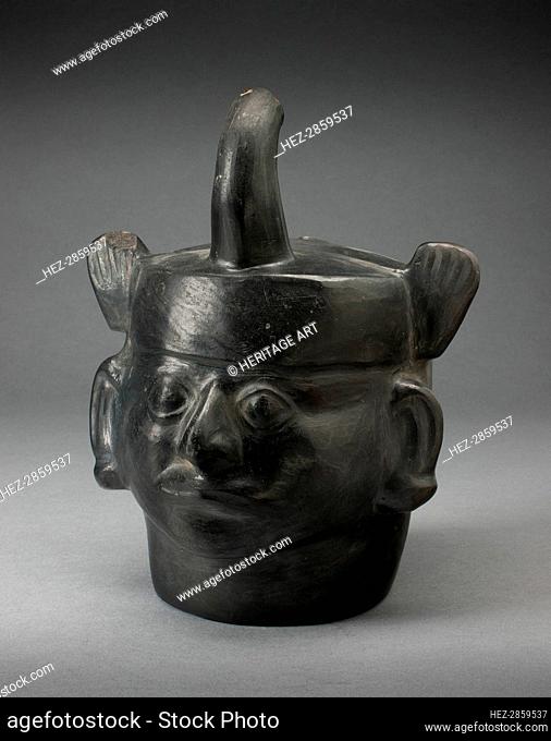 Portrait Vessel in the Form of a Ruler Wearing a Feline Headdress, 100 B.C./A.D. 500. Creator: Unknown