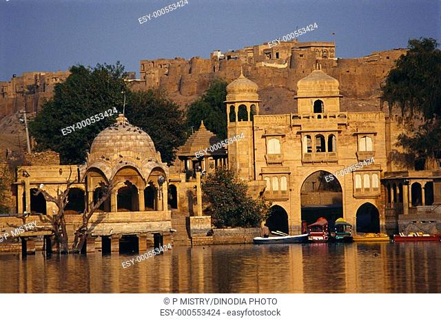 Gadisagar lake & fort , Jaisalmer , Rajasthan , India