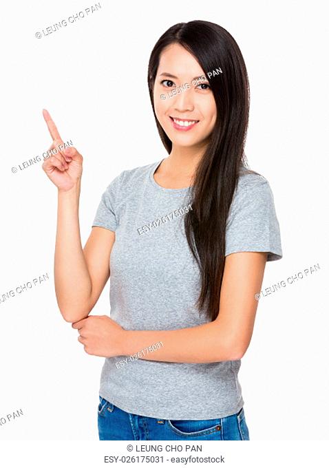 Woman with finger up