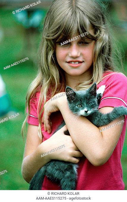 Girl with Cat at 4H Pet Show at 4H County Fair