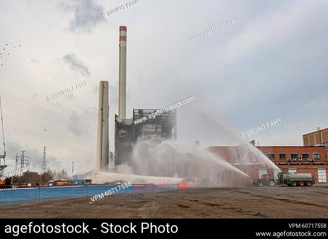 The blasting of the first chimney of the Les Awirs power plant in Flemall takes place on Friday 24 February 2023. ENGIE Electrabel's iconic power station next...