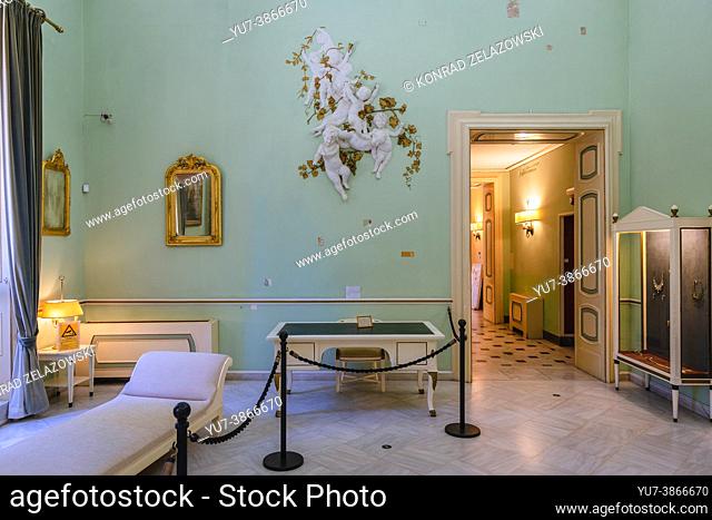 Interior of Achilleion palace built in Gastouri on Corfu Island for the Empress Elisabeth of Austria, also known as Sisi, Greece