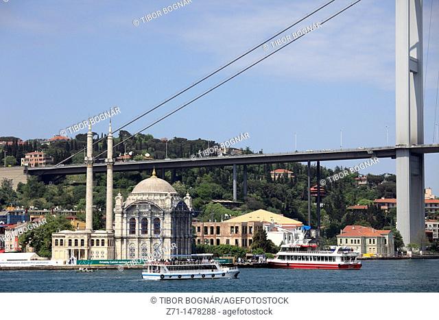 Turkey, Istanbul, Ortaköy Mosque, Bosphorus Bridge