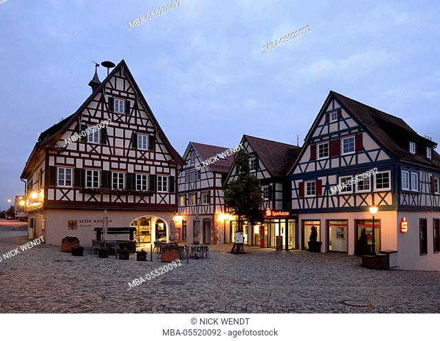 Neubulach, historical Old Town in the evening