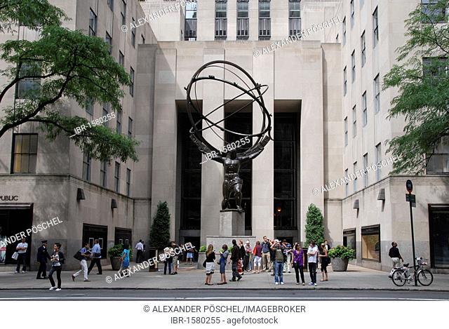 Atlas, Rockefeller Center, 5th Avenue, Midtown, New York City, New York, USA, United States, North America