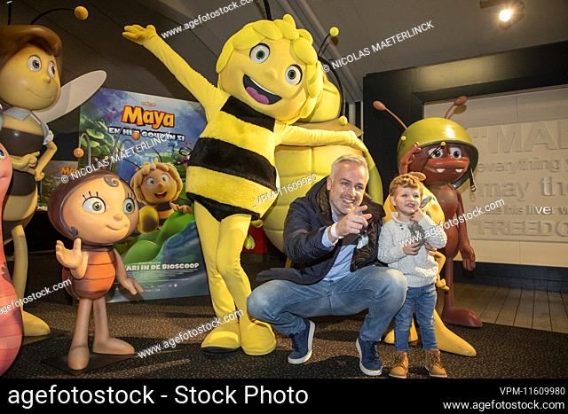 Maarten Breckx pictured during the premiere of the 'Maya the Bee: The Golden Orb' animation film at the Kinepolis cinema in Antwerp, Sunday 20 February 2022