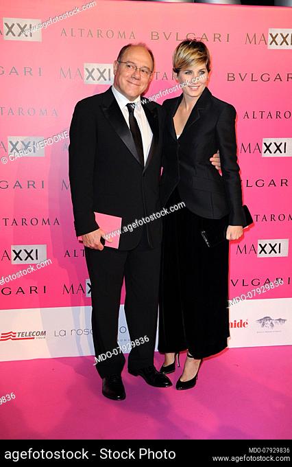 Italian director and actor Carlo Verdone and his daughter Giulia participate in the Dinner Gala at the Maxxi Museum on the occasion of the new Bellissima...