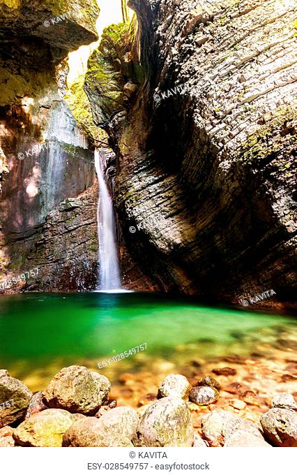 Beautiful Kozjak waterfall, Triglav national park, Slovenia