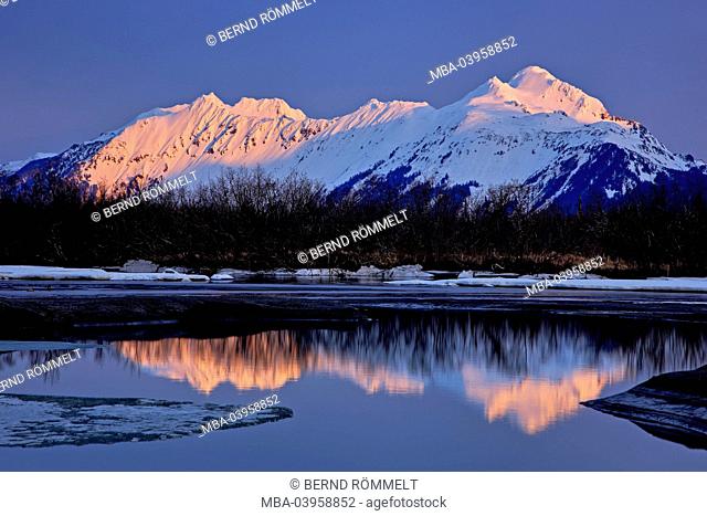 North America, the USA, Alaska, Copper River delta, Chugach Mountains