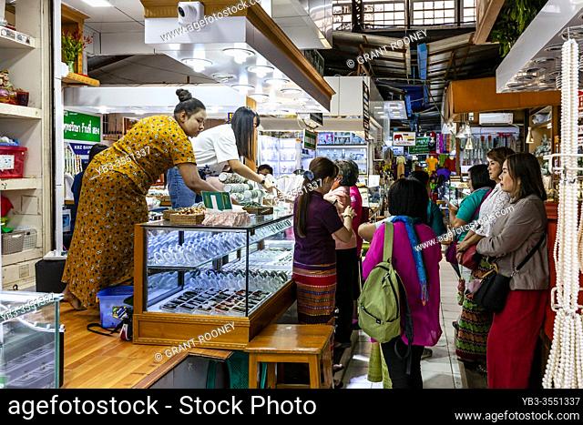 Local People Buying Jewellery At Bogyoke Aung San Market, Yangon, Myanmar