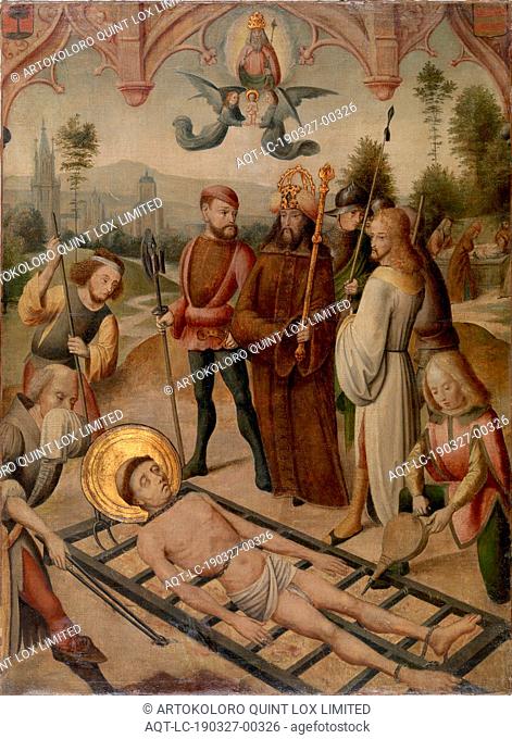 Master of the Saint Ursula Legend: Martyrdom of Saint Lawrence, Master of the Saint Ursula Legend, c. 1485/90–1510, Oil on canvas