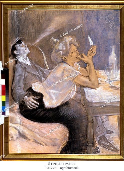 Souper de l'Apache. Legrand, Louis (1863-1951). Pastel on paper. Art Nouveau. 1901. State A. Pushkin Museum of Fine Arts, Moscow. 63x49. Painting