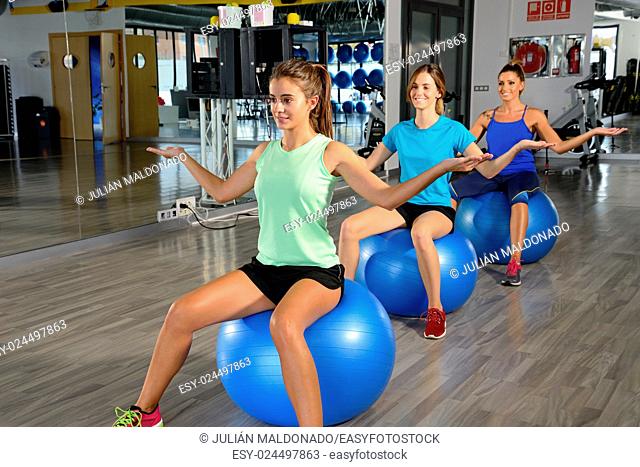 Young women exercising in a gym
