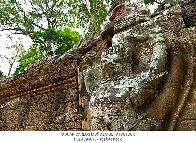 Giant Garuda  Preah Khan Temple  Angkor  Siem Reap town, Siem Reap province  Cambodia, Asia