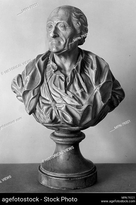Voltaire. Artist: Joseph Rosset (French, Sainte-Claude, Jura 1706-1786 Sainte-Claude, Jura); Date: 1750-86; Culture: French; Medium: Marble; Dimensions: Height:...