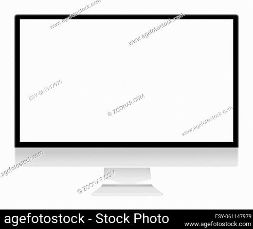 Computer monitor screen illustration isolated on white with clipping path