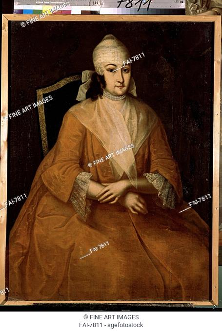 Portrait of Anna Leopoldovna, regent of Russia (1718-1746). Vishnyakov, Ivan Yakovlevich (1699-1761). Oil on canvas. Russian Art of 18th cen