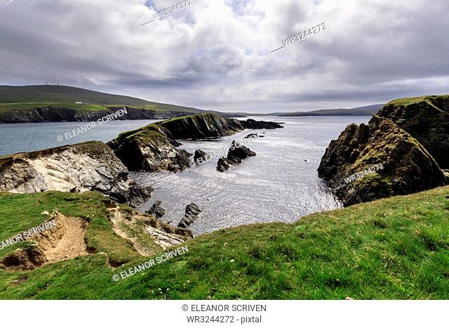 St. Ninian's Isle, spectacular cliff scenery, South West Mainland, Shetland Islands, Scotland, United Kingdom, Europe