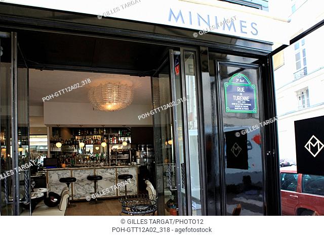 France, ile de france, paris, 3e arrondissement, marais, 36 rue de turenne, cafe minimes, ex cafe baci, Date : 2011-2012 Photo Gilles Targat