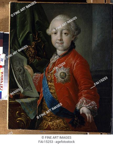 Portrait of Grand Duke Pavel Petrovich (1754-1801) as child. Losenko, Anton Pavlovich (1737-1773). Oil on canvas. Russian Art of 18th cen. . 1763
