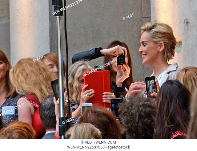Sharon Stone at a PR event at Elisabethkirche church Featuring: Sharon Stone Where: Berlin, Germany When: 28 May 2015 Credit: AEDT/WENN.com