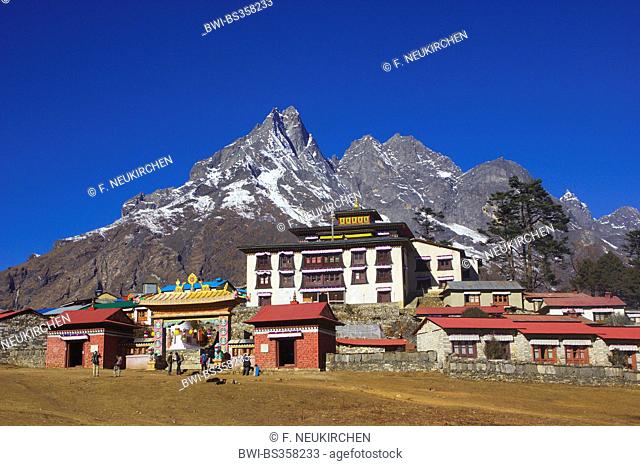 Tengboche Monastery in mountain scenery, Nepal, Himalaya, Khumbu Himal