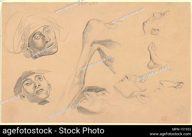 Head, Shoulder, and Foot, studies for Scenes from the Chios Massacres. Artist: Eugène Delacroix (French, Charenton-Saint-Maurice 1798-1863 Paris); Date: ca