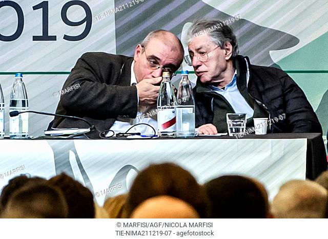 Umberto Bossi during extraordinary congress of the League for the modification of the party statute, Milan, Italy, 21-12-2019