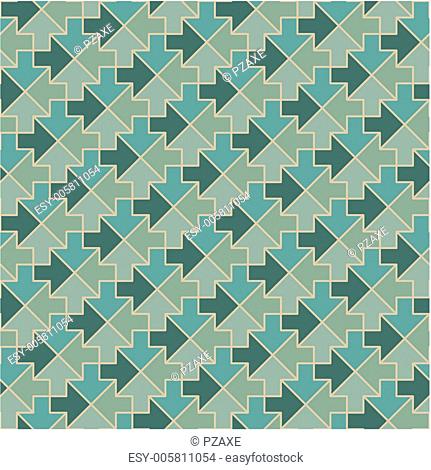 Arrows - geometric pattern in vintage green colors