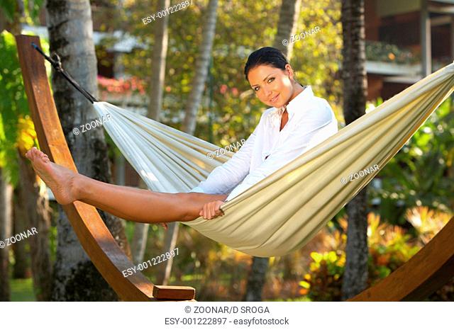 Woman on hammock